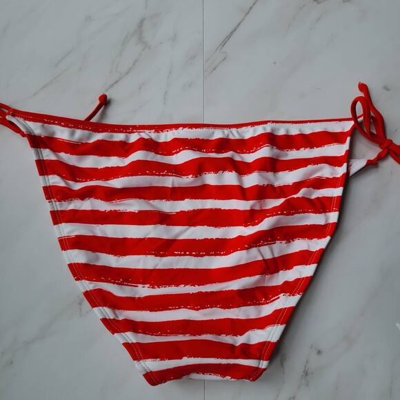 Xhilaration Red and White Stripe Bikini Bottoms Size XL - Picture 3 of 5